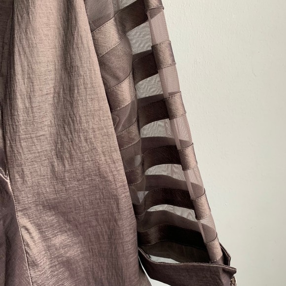 Vintage Tradition Sears Silver Gray Mesh Blouse Rhinestone Button Up Size 18 - Picture 5 of 13